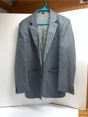 Vintage Silverado Classic Men's Gray Blazer - Versatile Tailored Jacket Western